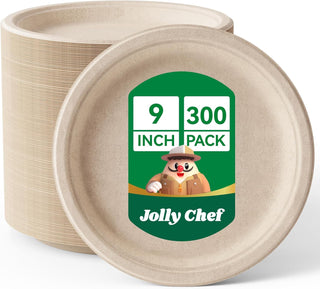 Natural Brown Compostable Plates - Family Gatherings & Picnics - Jolly Chef