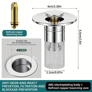 Anti - Clog Brass Core Sink Stopper - Bathroom & Bathtub - MUCHII - JOLLYCHEF