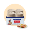 Jolly Chef compostable 3-compartment plates, carton of 500. Eco-friendly disposable plates for food service.