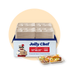 Jolly Chef compostable 5-compartment plates, 10"x8.25", carton of 500. Eco-friendly disposable plates for food service.