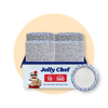 Jolly Chef 10-inch paper plates: Blue leaf pattern, 560 count carton.