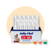Jolly Chef 4.5 inch plastic cups, carton of 500, with colorful drinks. Clear, highly durable plastic jager bomb cups.