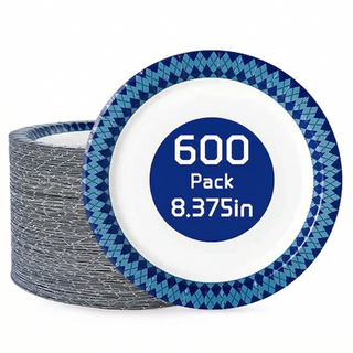 8.375in Bulk Paper Plates | Restaurant Supply for Sandwiches, Snacks | Recyclable | Cafeteria Supply