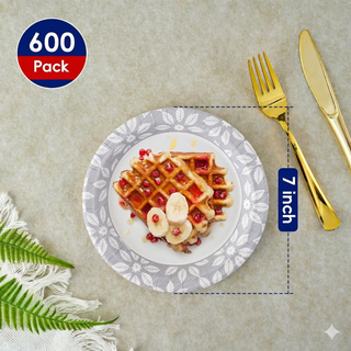 Multi-size Bulk Case Paper Plates | Disposable Plates for lunches, Salads | Microwaveable, Soak-Proof | Restaurant Supply