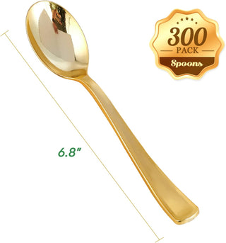 Gold Elegant Plastic Knives, Forks & Spoons - Catering & Wedding - FOCUSLINE - JOLLYCHEF