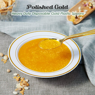 Gold Elegant Plastic Knives, Forks & Spoons - Catering & Wedding - FOCUSLINE - JOLLYCHEF