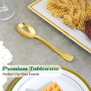 Gold Elegant Plastic Knives, Forks & Spoons - Catering & Wedding - FOCUSLINE - JOLLYCHEF