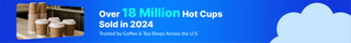 Stacks of disposable hot cups: Over 18 Million Sold in 2024
