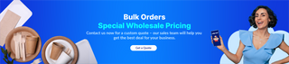 Bulk disposable tableware: plates, cups, cutlery. "Bulk Orders, Special Wholesale Pricing.