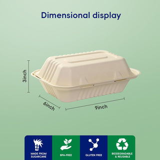 Brown Microwave - Safe Compostable Take Out Food Containers with Lids - Catering & Picnics - Jolly Chef - JOLLYCHEF