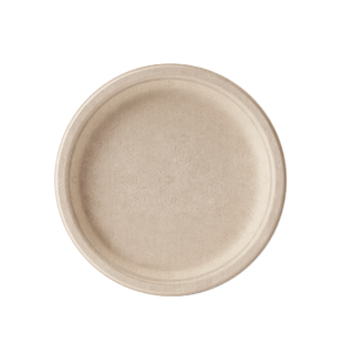 Jolly Chef Compostable White&Natural Plates made from natural materials, featuring a subtle beige color and smooth surface.