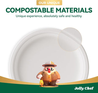 White Round Compostable Plate Set - Party & Wedding - Jolly Chef - JOLLYCHEF