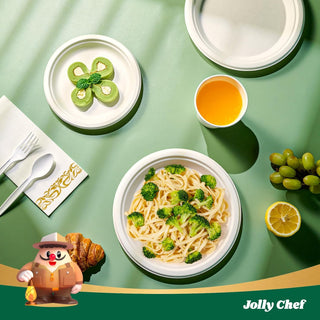 White Round Compostable Plate Set - Party & Wedding - Jolly Chef - JOLLYCHEF