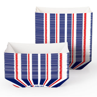 1/4lb / 2lb / 3lb Leak-Resistant Disposable Paper Food Trays - Picnic & Food Truck Use - Jolly Chef