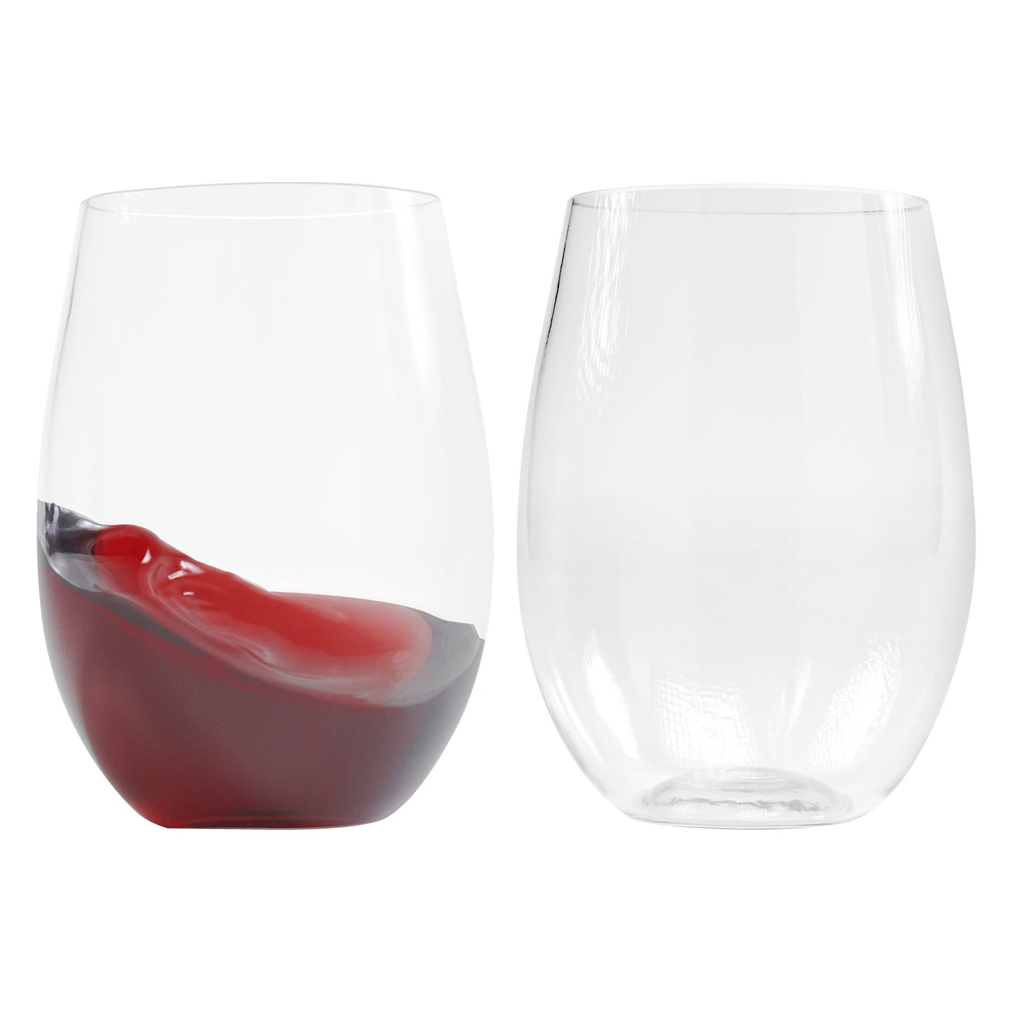 12oz/16oz Clear Stemless Plastic Wine Glasses