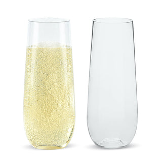 Jolly Chef Clear Stemless Plastic Champagne Flutes gallery image 1 Clear Stemless Plastic Champagne Flutes with 9oz