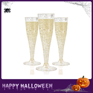 4.5oz Gold Glitter PS Plastic Dessert Cup - Plastic Champagne Flutes & Wedding - Jolly Chef
