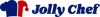 Jolly Chef Logo featuring chef hat with blue and red color.