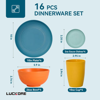 Multicolor Wheat Straw Dinnerware - Household & Picnic - Luckore - JOLLYCHEF