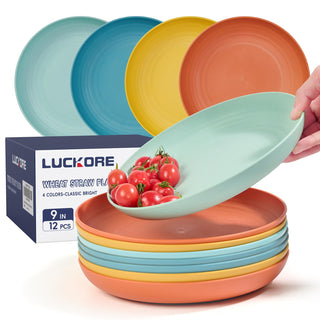 9in /10in Multicolor Wheat Straw Plates - Serving Meals & Salads - Jolly Choice - JOLLYCHEF