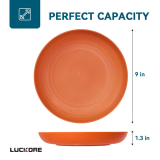 9in /10in Multicolor Wheat Straw Plates - Serving Meals & Salads - Jolly Choice - JOLLYCHEF