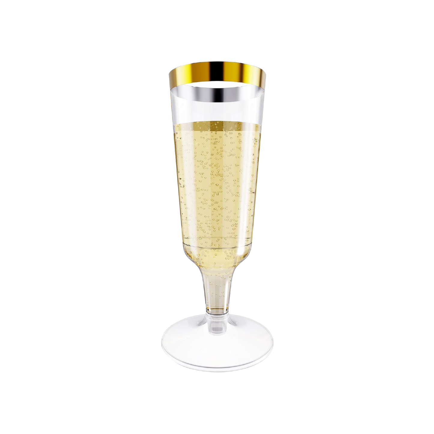 Clear Gold Rim Easy Grip Champagne Flutes