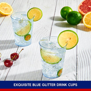 10oz Blue Standard PS Plastic Glitter Cups - Party & Wedding - Jolly Chef - JOLLYCHEF