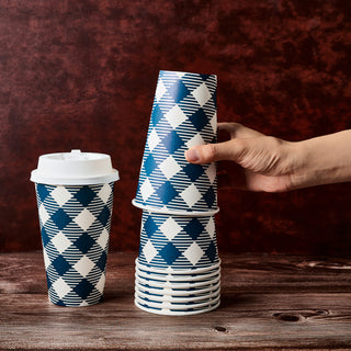 「Jolly Choice」70 Pack 16 oz Paper Coffee Cups, Disposable Paper Cups with Lids and Stirrers - JOLLYCHEF