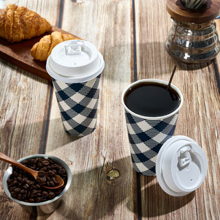 「Jolly Choice」70 Pack 16 oz Paper Coffee Cups, Disposable Paper Cups with Lids and Stirrers - JOLLYCHEF