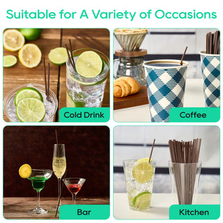 「Jolly Choice」1000 Count 7 Inch Coffee Cocktail Stirrers Straws Disposable Plastic Sip Stir Sticks Cocktail Drink Stirrers Sticks Cups Sip Straws for Bars Juice Drinking