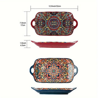 A Set Of Four Boho Style Ceramic Fish Plates