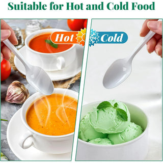 JOLLY CHEF 1000 Pack Plastic Teaspoons White, Disposable Spoons Bulk, Heat Resistant Disposable Spoons for Take out Restaurants, Family Gatherings, Outdoor Activities