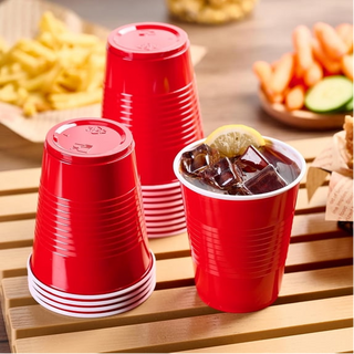 JOLLY CHEF 150 Pack 12 oz Disposable Red Party Plastic Cups