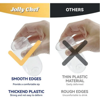 JOLLY CHEF Disposable Stemless Plastic Champagne Flutes,9 oz,30 Pack
