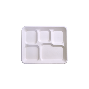 Compostable Square 5 Compartment Plates