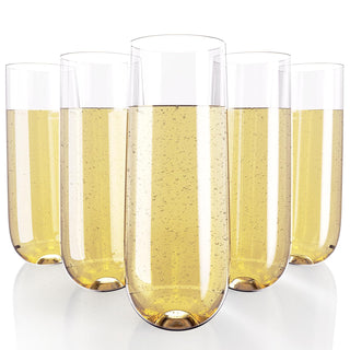 9oz Clear PET Plastic Stemless Champagne Flutes - Wedding & Parties - Jolly Chef - JOLLYCHEF