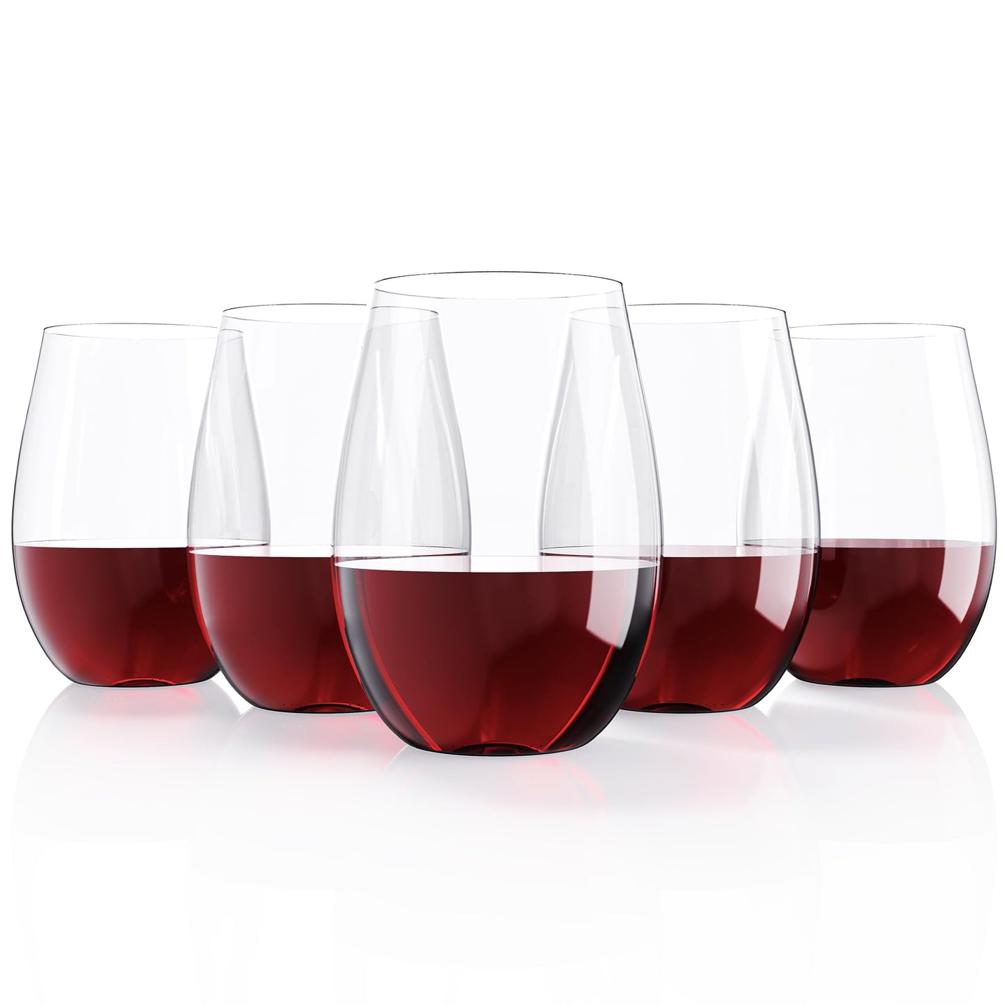 Christmas Clear Stemless Plastic Wine Glasses 12oz