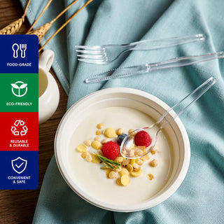 Clear Plastic Cutlery Sets & Spoons & Forks - Weddings & Birthdays - Jolly Chef - JOLLYCHEF
