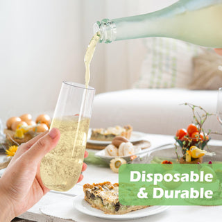 9oz Clear PET Plastic Stemless Champagne Flutes - Wedding & Parties - Jolly Chef - JOLLYCHEF