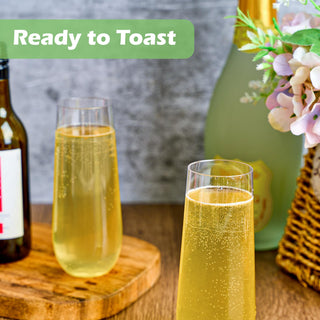 9oz Clear PET Plastic Stemless Champagne Flutes - Wedding & Parties - Jolly Chef - JOLLYCHEF