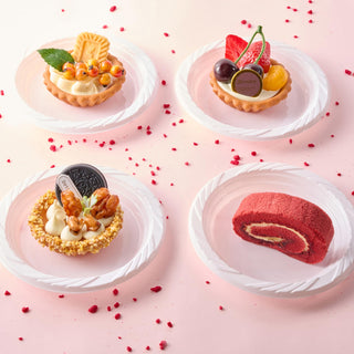 6in/ 9in White Plastic Plates with Curved Edges - Party & Picnic - Jolly Chef - JOLLYCHEF