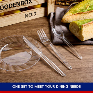 Clear Plastic Cutlery Sets & Spoons & Forks - Weddings & Birthdays - Jolly Chef - JOLLYCHEF