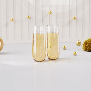 9oz Clear PET Plastic Stemless Champagne Flutes - Wedding & Parties - Jolly Chef - JOLLYCHEF