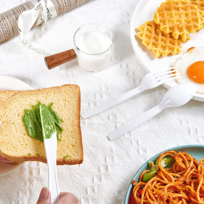 360 パック プラスチック カトラリー セット、白の使い捨てプラスチック食器