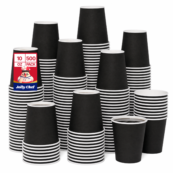 Bulk Black Coffee Cups | Leak-Resistant Food-Grade Paper – JOLLYCHEF