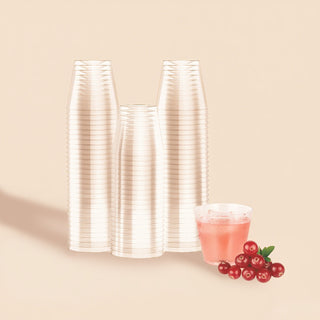 Multiple Sizes Clear Wide Mouth PS Plastic Cups - Wedding & Party - Jolly Chef - JOLLYCHEF