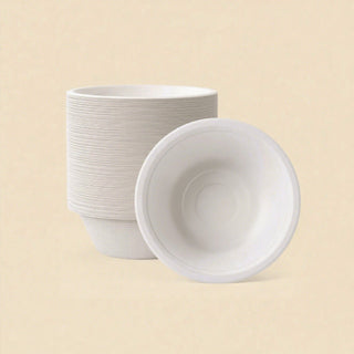 12oz/ 16oz White Round Compostable Bowls - Ideal for Parties & Family Gatherings - Jolly Chef - JOLLYCHEF