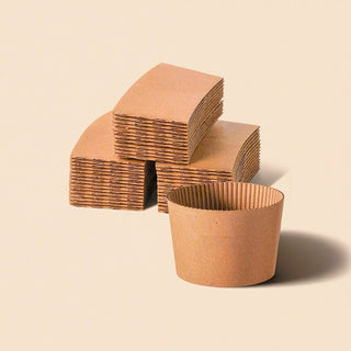 Kraft Paper Coffee Cup Sleeves for 10oz/ 12oz/ 16oz/ 20oz Paper Cups - Jolly Chef - JOLLYCHEF