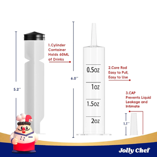 1.5oz/2oz Food Grade Plastic Syringes | Restaurant & Bakery Supply | Leak-Proof Sauce Dispenser for Takeout | Food Injector & Cake Decorating Tool