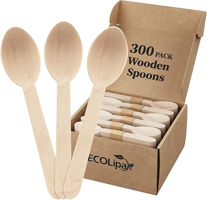 ECOLipak Wooden Disposable Spoons